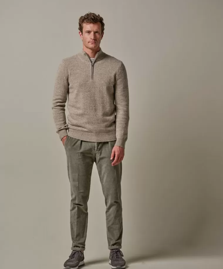 Profuomo wollen half zip Taupe Hot