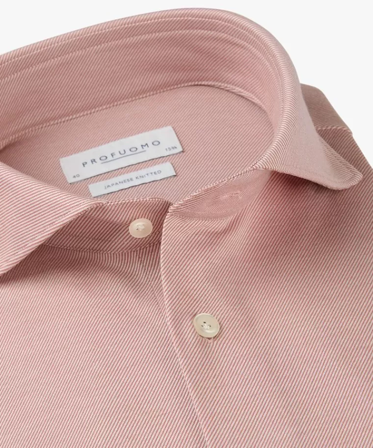 Profuomo Twill Japanese knitted overhemd TuscanRed Sale