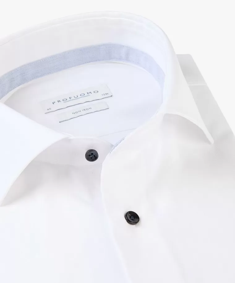 Profuomo dobby overhemd Wit Outlet
