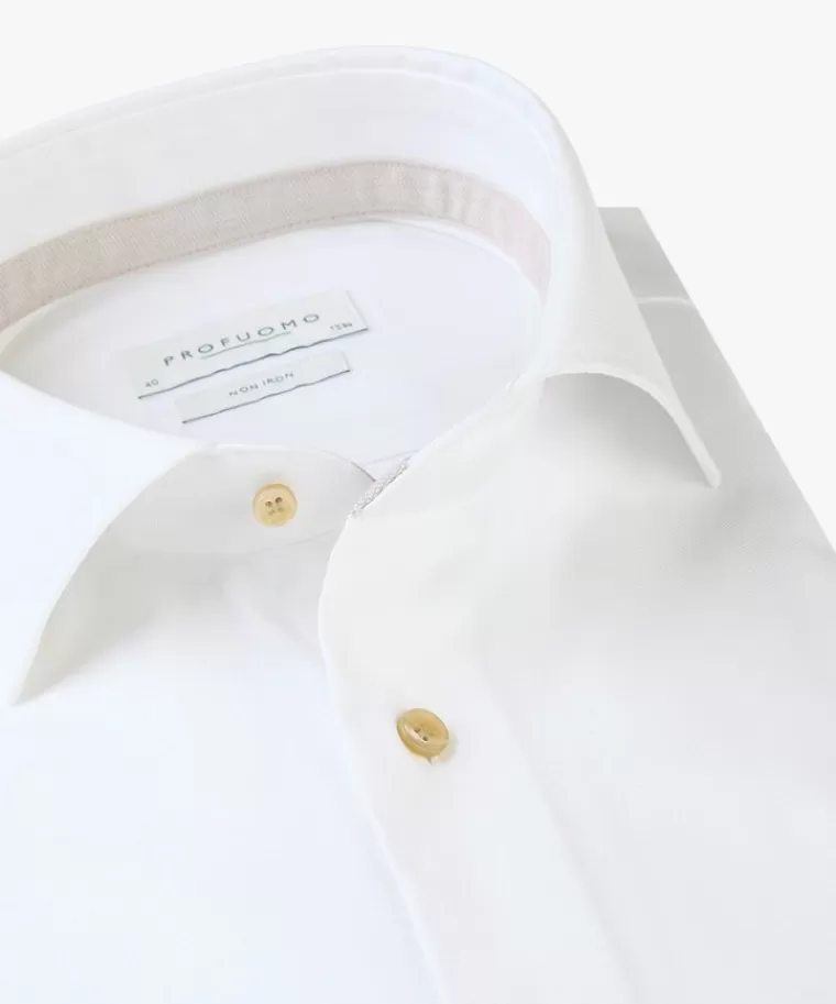 Profuomo dobby overhemd Extra LM Wit Clearance