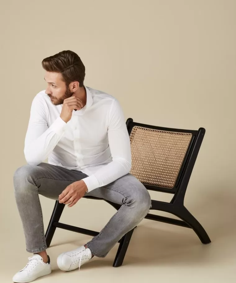 Profuomo Japanese knitted overhemd Wit Best