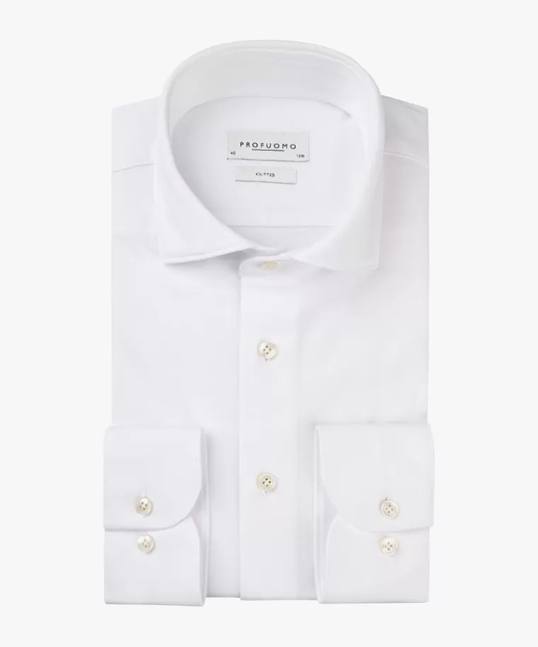 Profuomo knitted overhemd Wit Flash Sale