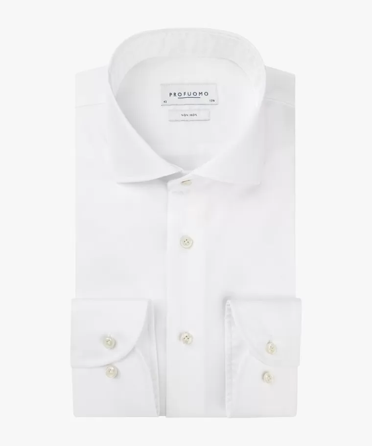 Profuomo twill overhemd Wit Sale