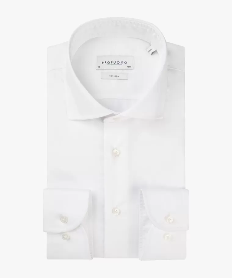 Profuomo twill overhemd Extra LM Wit Best