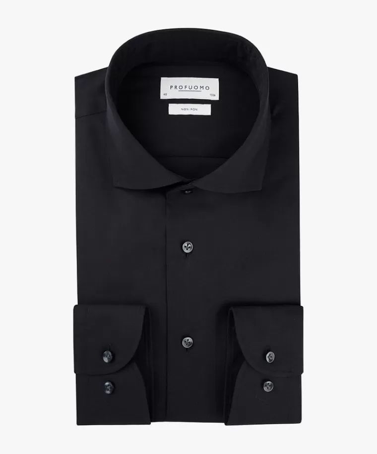 Profuomo twill overhemd Zwart New