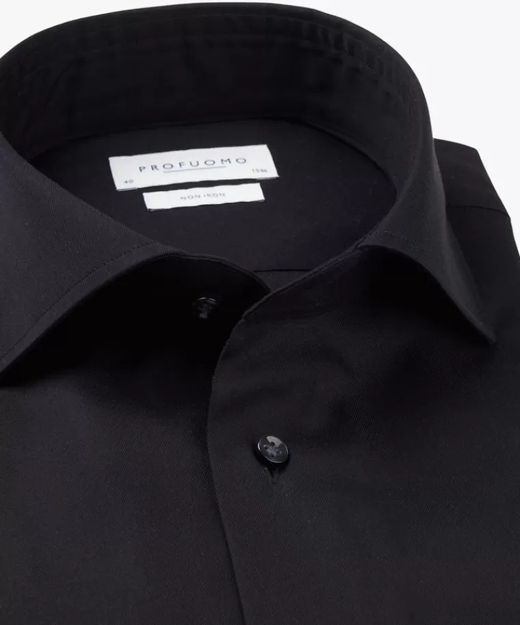 Profuomo twill overhemd Zwart New